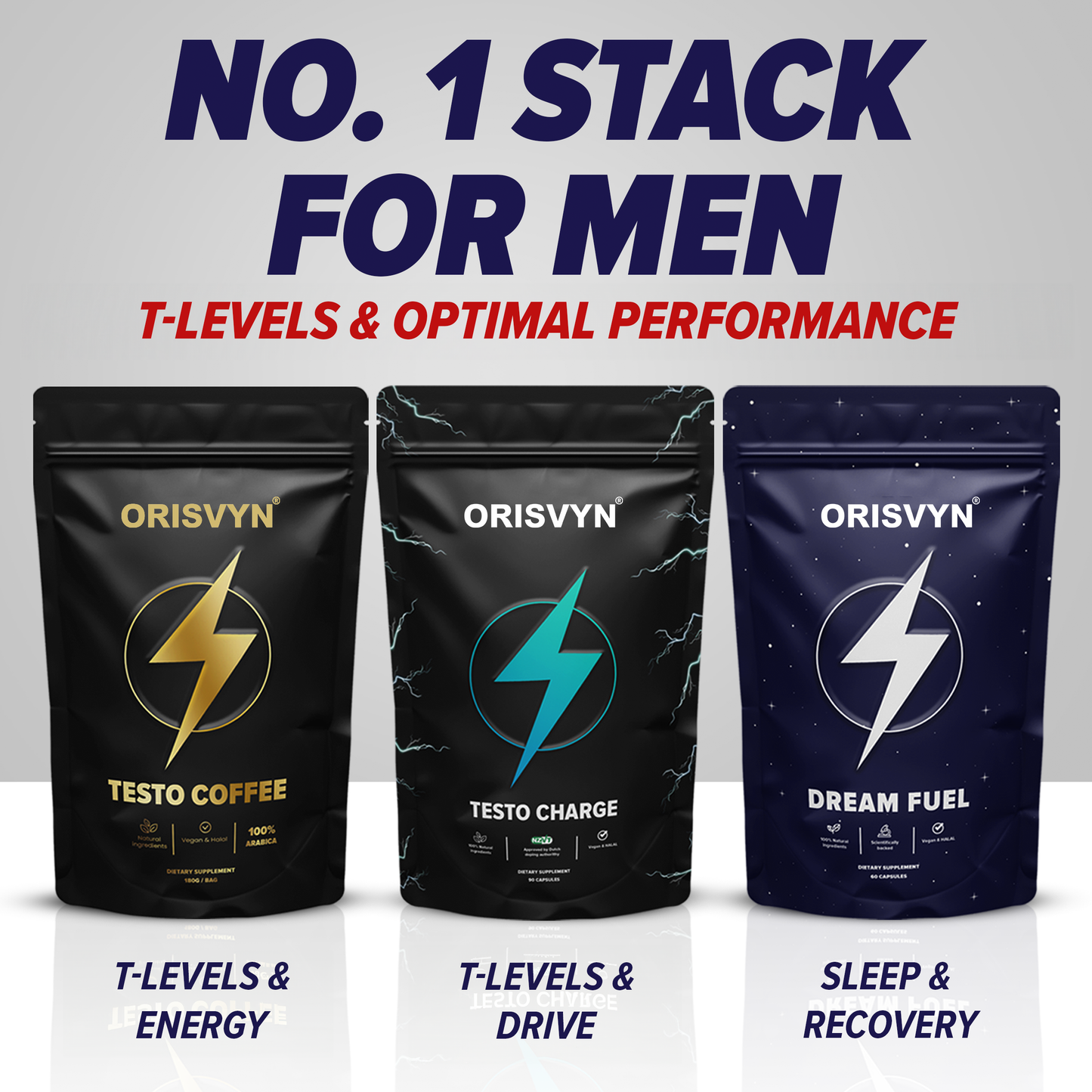 ORISVIN'S ULTIMATE MEN BUNDLE- Testo Charge+ Testo Coffee & Dream Fuel