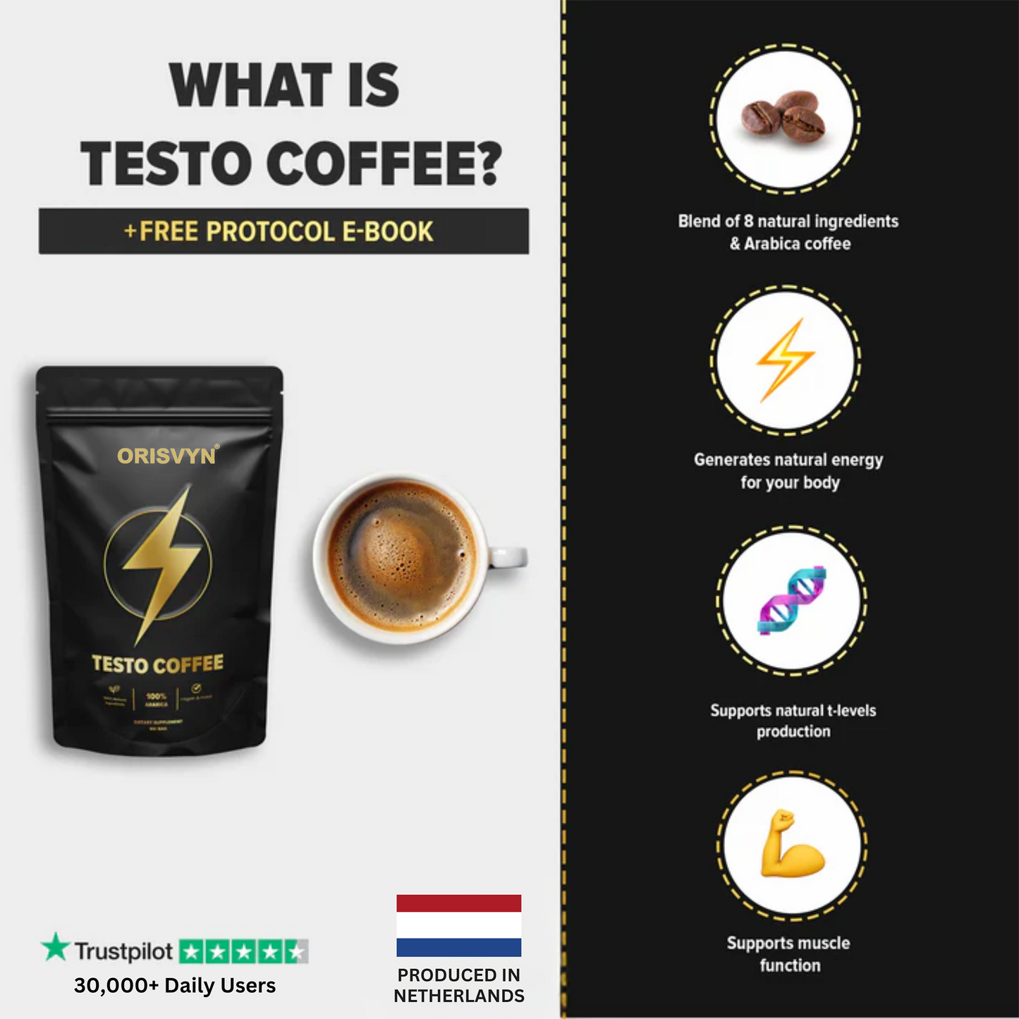 ORISVIN'S ULTIMATE MEN BUNDLE- Testo Charge+ Testo Coffee & Dream Fuel